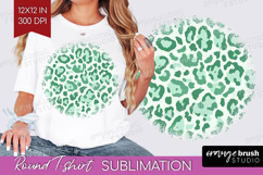 Leopard Print Round Tshirt Background - Animal Print PNG Product Image 1