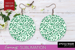 Leopard Print Round Earrings - Animal Print PNG Sublimation Product Image 1