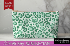 Leopard Print Cosmetic Bag - Animal Print Makeup Bag PNG Product Image 1