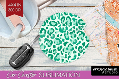 Leopard Print Car Coaster - Animal Print Coaster PNG Product Image 1
