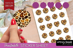 Leopard Print Round Sticker - Animal Print Printable Sticker Product Image 1