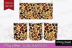Leopard Print Mug Wrap - Animal Print Mug PNG Sublimation Product Image 1