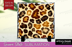Leopard Print Slate PNG - Animal Print Square Slate Product Image 1