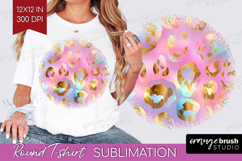 Leopard Print Round Tshirt Background - Animal Print PNG Product Image 1