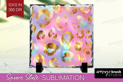 Leopard Print Slate PNG - Animal Print Square Slate Product Image 1