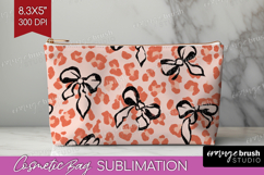 Leopard Print Cosmetic Bag - Animal Print Makeup Bag PNG Product Image 1