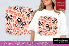 Leopard Print Square Tshirt Background - Animal Print PNG Product Image 1