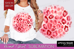 Leopard Print Round Tshirt Background - Animal Print PNG Product Image 1