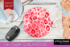 Leopard Print Car Coaster - Animal Print Coaster PNG Product Image 1