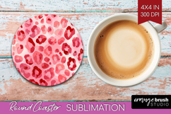 Leopard Print Round Coaster - Animal Print Coaster PNG Product Image 1