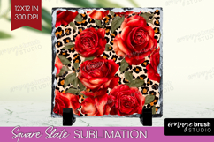 Leopard Print Slate PNG - Animal Print Square Slate Product Image 1