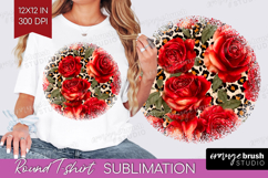 Leopard Print Round Tshirt Background - Animal Print PNG Product Image 1