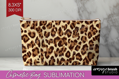 Leopard Print Cosmetic Bag - Animal Print Makeup Bag PNG Product Image 1