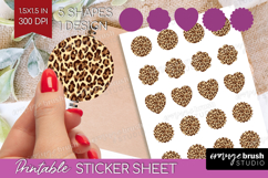 Leopard Print Round Sticker - Animal Print Printable Sticker Product Image 1