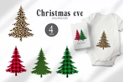 Christmas tree with buffalo plaid and leopard print