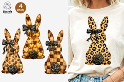 Easter Silhouette Bunny Seamless Leopard Checker Box Pattern Product Image 1