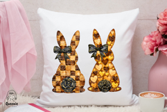 Easter Silhouette Bunny Seamless Leopard Checker Box Pattern Product Image 3