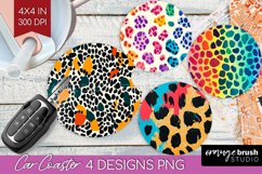 Leopard Print Car Coaster - Cheetah Coaster PNG Sublimation Product Image 1