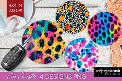 Leopard Print Car Coaster - Cheetah Coaster PNG Sublimation Product Image 1