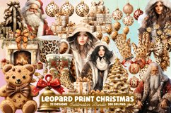 Leopard Print Christmas Clipart Bundle, Leopard Print Christmas Clipart, Leopard Print Christmas Clipart Bundle, Leopard Print Christmas Watercolor, Watercolor Leopard Print Christmas, Leopard Print Christmas Sublimation, Leopard Print Christmas