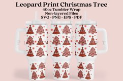 leopard print christmas tree 40oz quencher tumbler sublimation full wrap high resolution transparant background