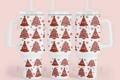 leopard print christmas tree 40oz quencher tumbler sublimation full wrap high resolution transparant background