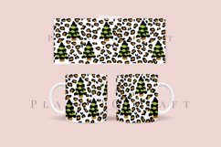 leopard print christmas tree coffee mug glass wrap svg 11oz 15oz mug svg presized for 11oz 15oz glass ready to cut and sublimation files