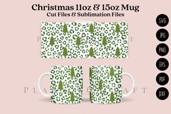leopard print christmas tree coffee mug svg 11oz 15 oz mug svg presized for 11oz glass or 11oz mug ready to cut cut files and sublimation files