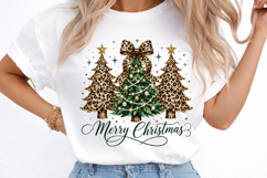 Leopard Print Christmas Tree Sublimation Png Product Image 3