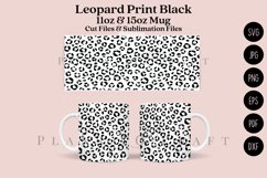 leopard print coffee mug glass wrap svg 11oz 15oz mug svg presized for 11oz 15oz glass ready to cut and sublimation files