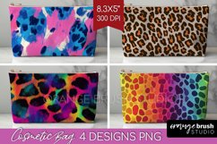 Leopard Print Cosmetic Bag - Cheetah Makeup Bag PNG Product Image 1