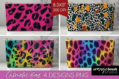 Leopard Print Cosmetic Bag - Cheetah Makeup Bag PNG Product Image 1