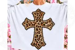 Leopard Print Cross PNG | Christian Faith Sublimation Design Product Image 1