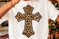 Leopard Print Cross PNG | Christian Faith Sublimation Design Product Image 3
