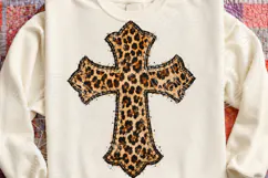 Leopard Print Cross PNG | Christian Faith Sublimation Design Product Image 4