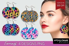 Leopard Print Round Earrings - Cheetah PNG Sublimation Product Image 1