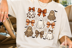 Leopard Print Ghost PNG, Halloween Coquette Bow Sublimation Product Image 4