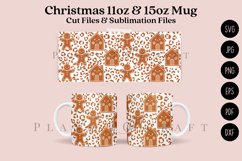 leopard print gingerbread coffee mug svg 11oz 15 oz mug svg presized for 11oz glass or 11oz mug ready to cut cut files and sublimation files