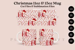 leopard print ho ho ho coffee mug svg 11oz 15 oz mug svg presized for 11oz glass or 11oz mug ready to cut cut files and sublimation files
