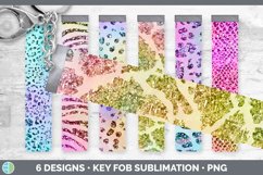 Bundle of six Leopard Print key fob sublimation designs.