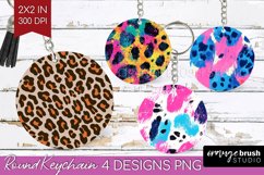 Leopard Print Keychain PNG - Cheetah Keychain Sublimation Product Image 1