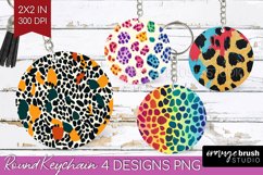 Leopard Print Keychain PNG - Cheetah Keychain Sublimation Product Image 1