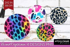 Leopard Print Keychain PNG - Cheetah Keychain Sublimation Product Image 1