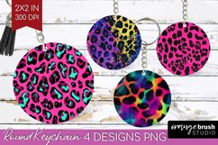 Leopard Print Keychain PNG - Cheetah Keychain Sublimation Product Image 1