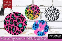 Leopard Print Keychain PNG - Cheetah Keychain Sublimation Product Image 1