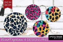 Leopard Print Keychain PNG - Cheetah Keychain Sublimation Product Image 1