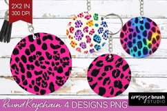 Leopard Print Keychain PNG - Cheetah Keychain Sublimation Product Image 1