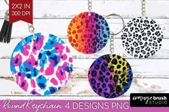 Leopard Print Keychain PNG - Cheetah Keychain Sublimation Product Image 1