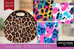 Leopard Print Lunch Bag - Cheetah Lunch Bug PNG Sublimation Product Image 1