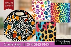 Leopard Print Lunch Bag - Cheetah Lunch Bug PNG Sublimation Product Image 1
